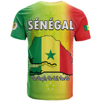 Senegal T Shirt Lion With Senegal Map Reggae Style - Wonder Print Shop