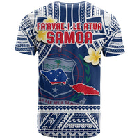 Samoa T Shirt Nationaln Plumeria Flowers Mix Polynesian Pattern - Wonder Print Shop