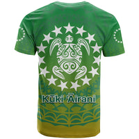 Cook Islands T Shirt Circle Pattern Mix Sea Turtle Green Version - Wonder Print Shop
