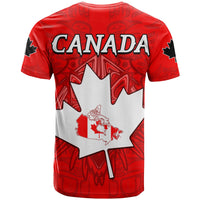 Canada Maple Leaf T Shirt Red Haida Wolf LT13 - Wonder Print Shop