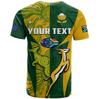 Custom Australia Rugby and South Africa Rugby T Shirt Wallabies Mix Springboks Sporty - Wonder Print Shop