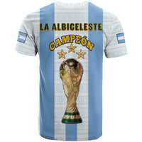 Argentina Football T Shirt World Cup La Albiceleste 3rd Champions Proud - Wonder Print Shop