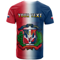 Custom Dominican Republic T Shirt Dominicana Coat Of Arms Gradient Style - Wonder Print Shop