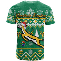 South Africa Rugby Christmas T Shirt Springboks Proud Geseende Kersfees - Wonder Print Shop