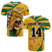 Custom Jamaica Athletics T Shirt Jamaican Flag Mix Lion Sporty Style - Wonder Print Shop