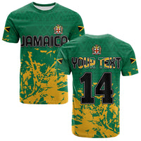 Custom Jamaica Athletics T Shirt Jamaican Flag With African Pattern Sporty Style - Wonder Print Shop