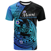 Custom Mauis Fish Hook T Shirt Polynesian Turquoise Gradient Version - Wonder Print Shop
