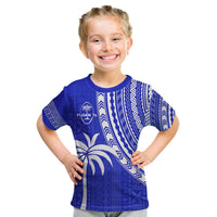 Custom Text and Number Fiji Rugby Sevens T Shirt Fijian 7s Tapa Polynesian Blue Ver.02 LT13 - Wonder Print Shop