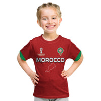 (Custom Text and Number) Morocco Football T Shirt KID Champions World Cup Soccer Proud LT13 - Wonder Print Shop