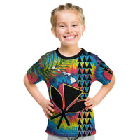 Custom Hawaii T Shirt Tie Dye with Flowers and Polynesian Tribal LT13 - Wonder Print Shop