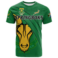 Custom South Africa Rugby T Shirt Bokke Springbok With African Pattern Stronger Together - Wonder Print Shop