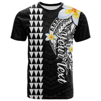 Black T-shirt with geometric pattern, white shark graphic, and flower accents