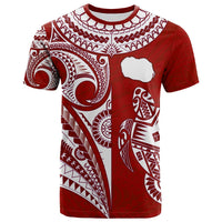 Custom Rarotonga Cook Islands T Shirt Turtle and Map Style Red LT13 - Wonder Print Shop