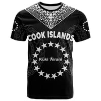 Cook Islands T Shirt Circle Pattern Mix Sea Turtle Black Version - Wonder Print Shop