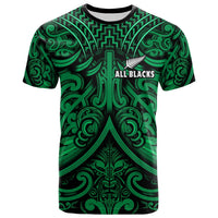 New Zealand Silver Fern Rugby T Shirt All Black Green NZ Maori Pattern LT13 - Wonder Print Shop