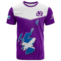 Scottish Rugby T Shirt Map Of Scotland Thistle Purple Version - Wonder Print Shop