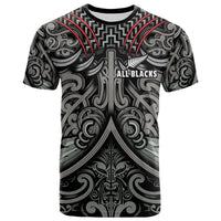 Custom Text and Number New Zealand Silver Fern Rugby T Shirt All Black NZ Maori Pattern LT13 - Wonder Print Shop