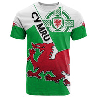 Wales Football T Shirt Come On Welsh Dragons With Celtic Knot Pattern - Wonder Print Shop