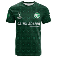 Custom Saudi Arabia Football T Shirt Saudi Green Falcon Champions 2022 World Cup LT13 - Wonder Print Shop