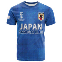 Custom Japan Football T Shirt Samurai Blue Champions 2022 World Cup LT13 - Wonder Print Shop