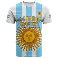 Custom Argentina Football T Shirt FIFA 2022 World Cup Champions LT13 - Wonder Print Shop