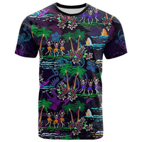 Hawaii Skeleton Dancing T Shirt Halloween Hawaiian Turtle LT13 - Wonder Print Shop
