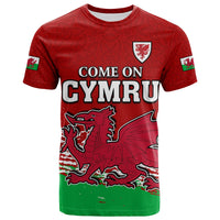 Wales Football 2022 T Shirt Come On CYMRU The Red Wall LT13 - Wonder Print Shop