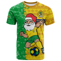 Custom Brazil Football T Shirt Christmas Santa Claus Selecao Champions LT13 - Wonder Print Shop