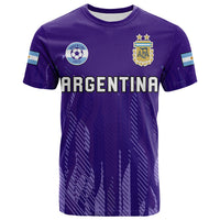 Purple Argentina football T-shirt with front crest and AFA emblem, ARGENTINA print