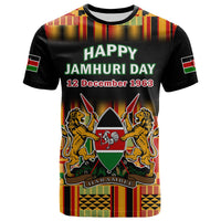Custom Kenya T Shirt Happy Jamhuri Day Kenyan Pattern - Wonder Print Shop