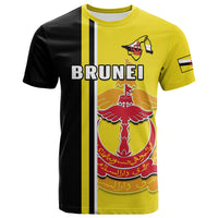 Custom Brunei T Shirt Happy Independence Day With Coat Of Arms - Wonder Print Shop
