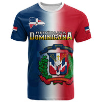 Dominican Republic T Shirt Dominicana Coat Of Arms Gradient Style - Wonder Print Shop