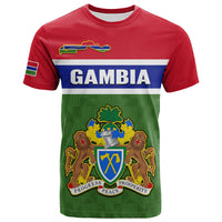 Custom Gambia T Shirt Happy 58th Independence Anniversary Flag Style - Wonder Print Shop