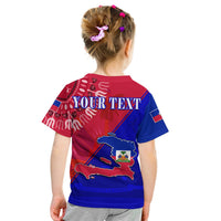 Custom Haiti T Shirt Haiti Flag Dashiki Simple Style - Wonder Print Shop