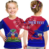 Custom Haiti T Shirt Haiti Flag Dashiki Simple Style - Wonder Print Shop