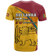 Sri Lanka T Shirt Sri Lankan Pattern Happy 75 Years Of Independence - Wonder Print Shop
