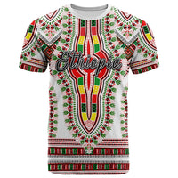 Custom Ethiopia T Shirt Dashiki White Style LT6 - Wonder Print Shop