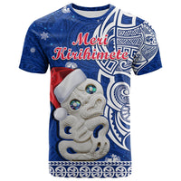 New Zealand Christmas T Shirt Hei Tiki Blue Pohutukawa Meri Kirihimete - Wonder Print Shop