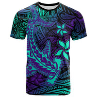 Custom Polynesian T Shirt Purple Paradise Hawaiian Tribal Hammerhead Shark - Wonder Print Shop