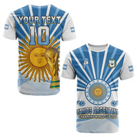 Custom Argentina Football T Shirt The Sun WC2022 Soccer Vamos La Albiceleste LT13 - Wonder Print Shop