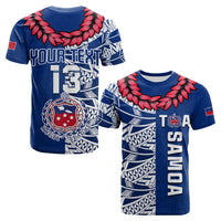 Custom Toa Samoa Rugby T Shirt Siamupini Ula Fala Blue LT13 - Wonder Print Shop