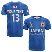 Custom Japan Football T Shirt Samurai Blue Champions 2022 World Cup LT13 - Wonder Print Shop