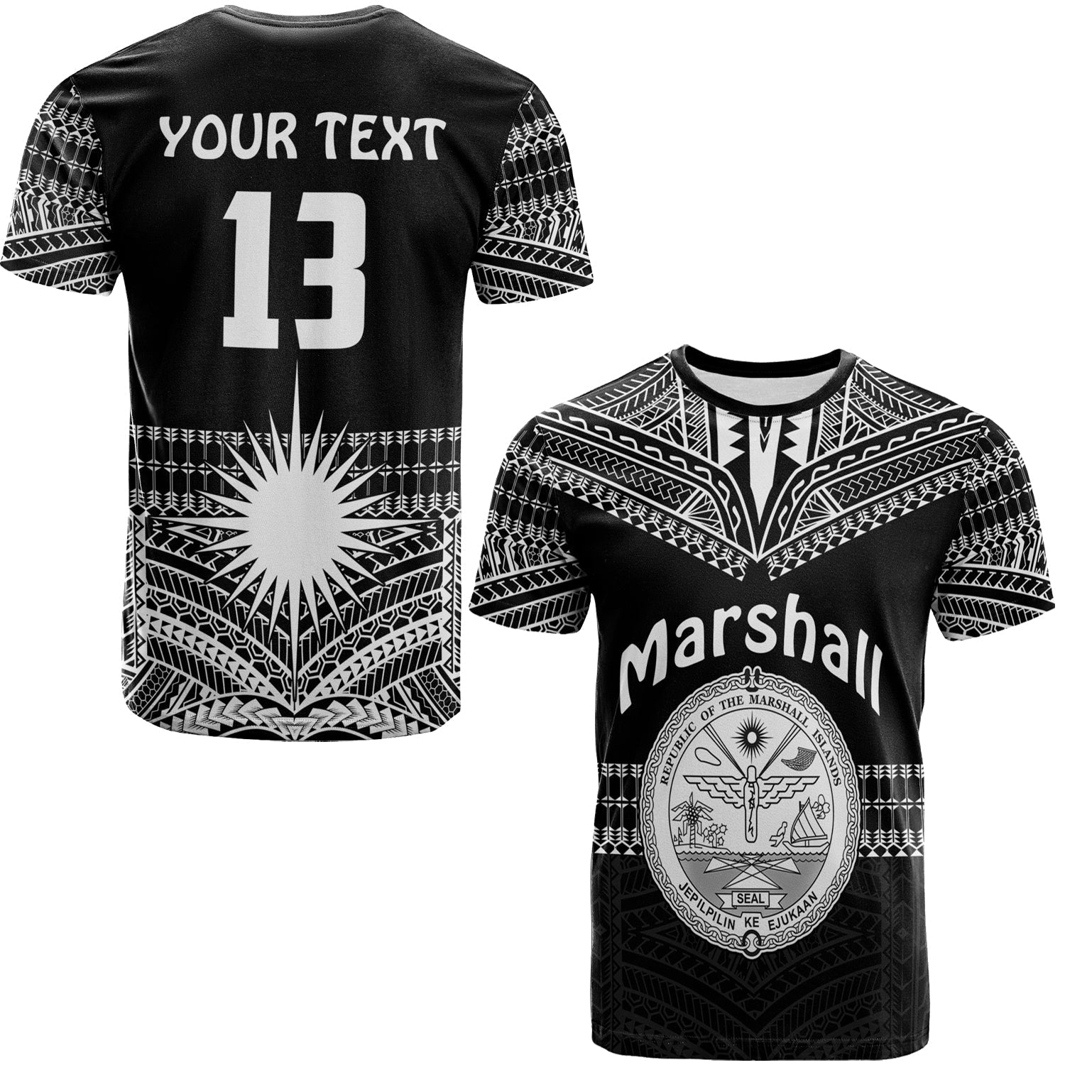 custom-text-and-number-marshall-islands-t-shirt-best-tattoo-version-black