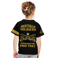 (Custom Text And Chapter) Buffalo Soldiers T Shirt KID BSMC United States Army Black - Wonder Print Shop