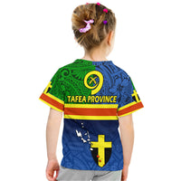 Kids Tafea province day T-shirt, back print with TAFEA PROVINCE, map and cross emblem