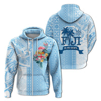 Fiji Tapa Pattern with Hibiscus Zip Up Hoodie Fiji In My Heart - Wonder Print Shop