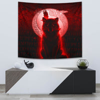 Viking Tapestry - Fenrir Viking Wolf - Red Version Tapestry RLT12 - Wonder Print Shop