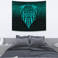 Viking Tapestry - Eye of Odin - Cyan Version Tapestry RLT12 - Wonder Print Shop