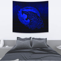 Viking Tapestry - Fenrir Viking 3D Tattoo - Blue Version Tapestry RLT12 - Wonder Print Shop