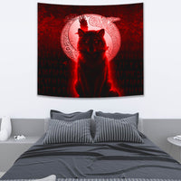 Viking Tapestry - Fenrir Viking Wolf - Red Version Tapestry RLT12 - Wonder Print Shop